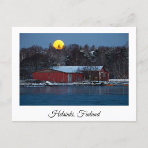 Postale Maison en bois rouge à Helsinki, Finlande carte po