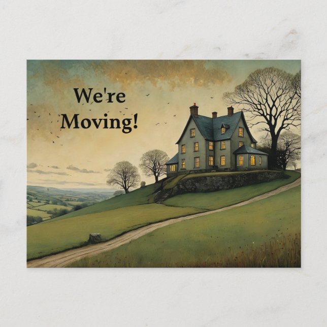 POSTALE MAISON SUR UNE COLLINE CHANGEMENT D'ADRESSE CARTE  (Devant)
