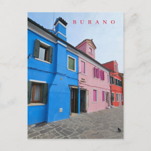 Postale Maisons colorées pastel de Burano vue carte postal