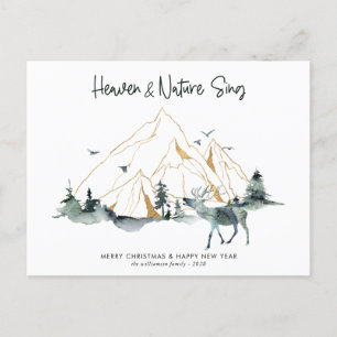 Postale Majestic Mountain Forest Carte de Noël
