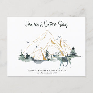 Postale Majestic Mountain Forest Carte de Noël