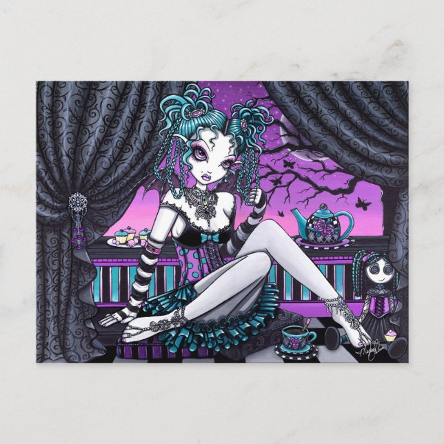 Postale Makayla Adorable Féerie Tea Party Imaginaire Carte (Devant)
