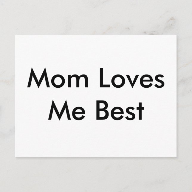 Postale Maman aime ma meilleure carte (Devant)
