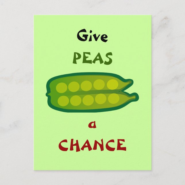 Postale Mangez vos Légumes Donnez à PEAS une chance Carte  (Devant)