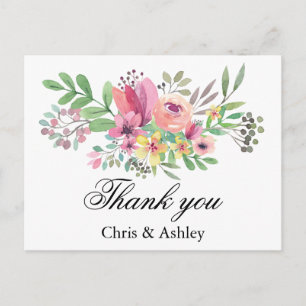 Postale Mariage Carte de remerciements marié couple Merci