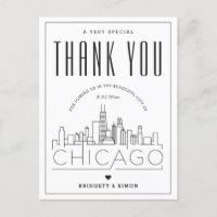 Mariage de Chicago | Merci de venir ! Carte postal