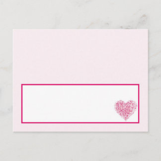 Postale Mariage de coeur rose pâle Carte de lieu inscripti