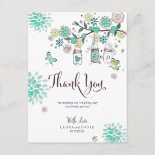Postale Mariage de Jardin dans des Pots Mason Carte de R