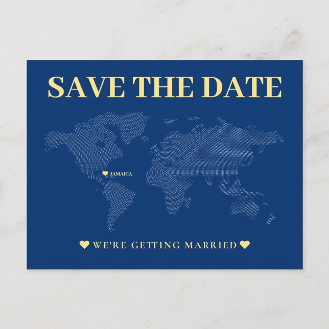 Postale Mariage de la carte du monde bleu (Devant)