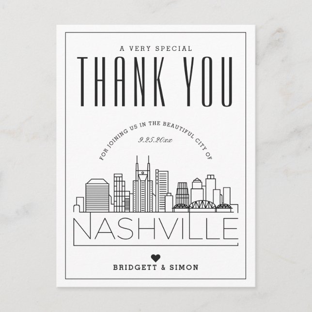 Postale Mariage de Nashville | Merci de venir ! Carte post (Devant)