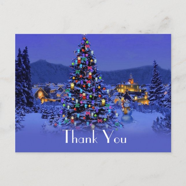 Postale Mariage de Noël merci carte postale. (Devant)