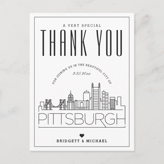 Postale Mariage de Pittsburgh | Merci de venir ! Carte pos (Devant)