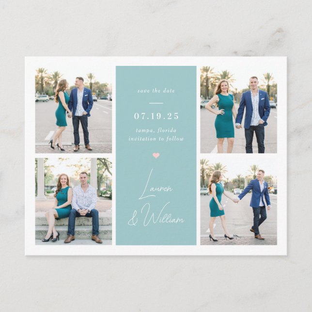 Postale Mariage doux signé Enregistrer la date Carte posta (Devant)