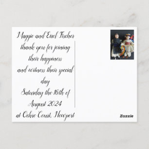 Postale Mariage Flat Carte de remerciements national rouma