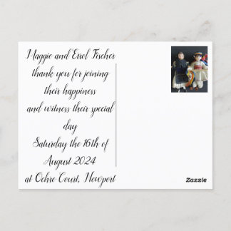 Postale Mariage Flat Carte de remerciements national rouma