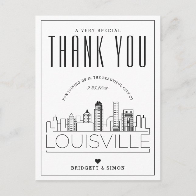 Postale Mariage Louisville | Merci de venir ! Carte postal (Devant)