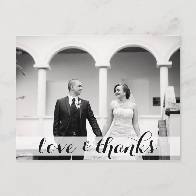 Postale Mariage merci carte postale, amour et merci (Devant)