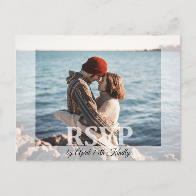 Postale Mariage moderne RSVP Ajouter votre Carte photo (Devant)