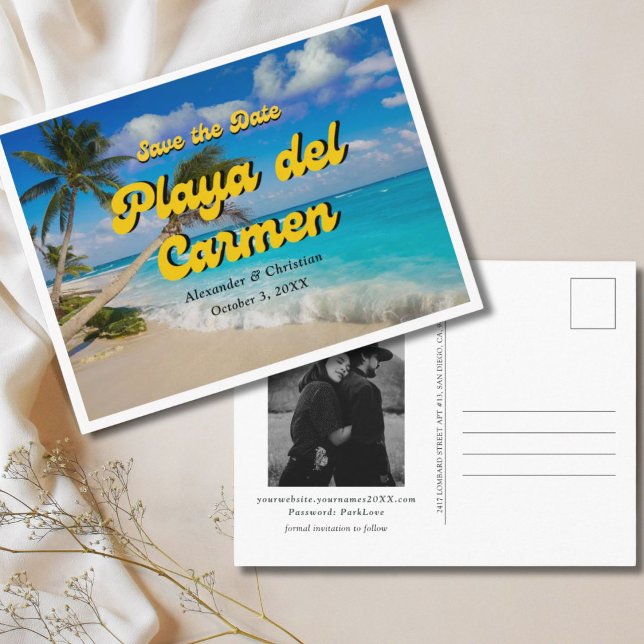 Postale Mariage Playa del Carmen Enregistrer la date Carte (Playa del Carmen Wedding Save the Date Postcard)