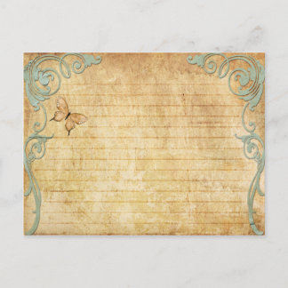 Postale Mariage Recette Carte Papillon Vintage