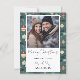 Postale Mariage Retro Noël Enregistrer la date Carte posta