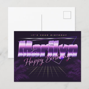 Postale Marilyn Nom Prénom Anniversaire de la carte postal