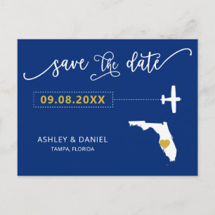 Postale Marine Floride Mariage Enregistrer la carte de dat