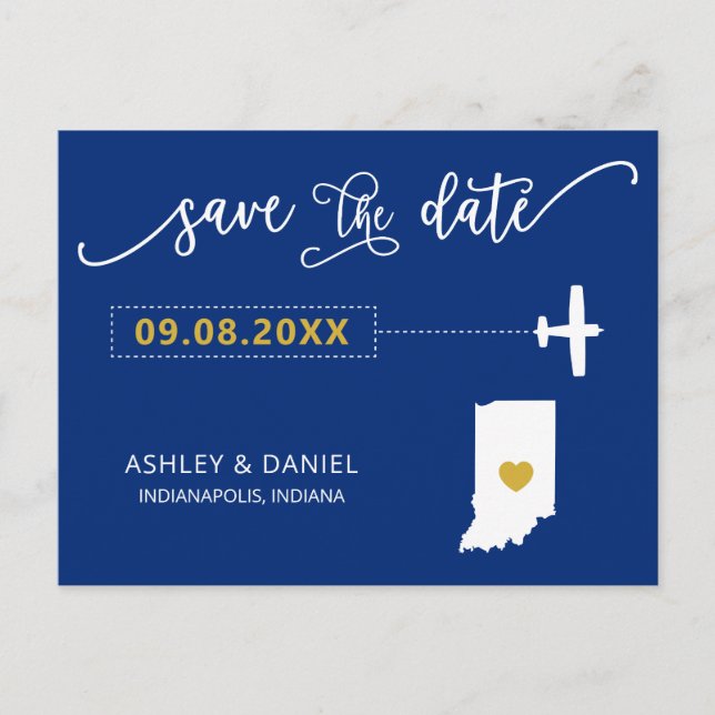 Postale Marine Indiana Wedding Enregistrer la carte postal (Devant)