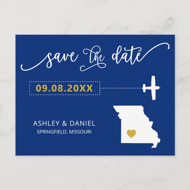 Postale Marine Missouri Wedding Enregistrer la carte posta (Devant)