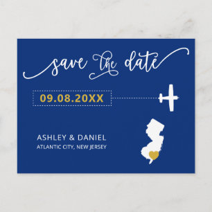 Postale Marine New Jersey Mariage Enregistrer la carte pos