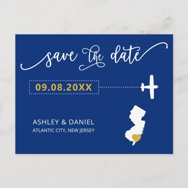 Postale Marine New Jersey Mariage Enregistrer la carte pos (Devant)