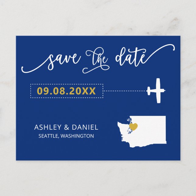 Postale Marine Washington Mariage Enregistrer la carte pos (Devant)