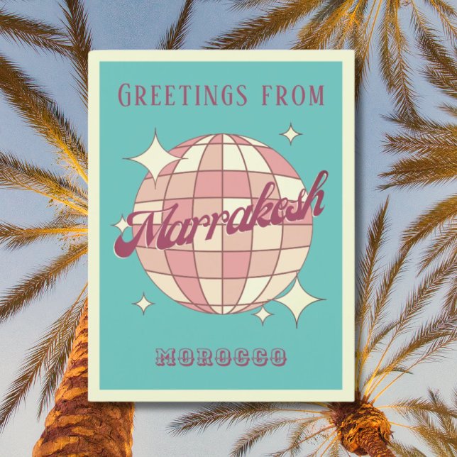 Postale Marrakech Maroc vacances Retro Vintage Carte posta (Créateur téléchargé)
