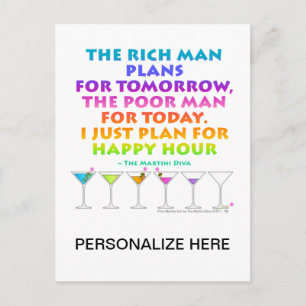 Postale MARTINI ZEN - Plan pour l'heureuse heure  Carte po