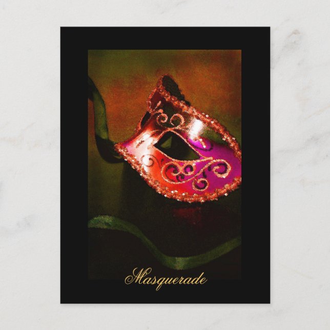 Postale Mascarade d'Imaginaire Mascarade Rouge Art carte p (Devant)