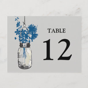 Postale Mason Jar & Fleur sauvage Carte de table double fa