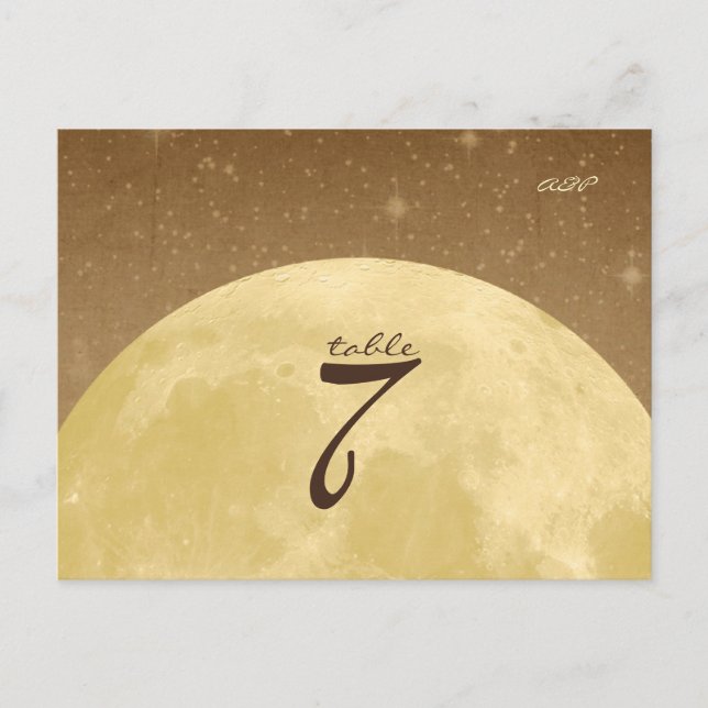 Postale Me déplacer vers la lune - Carte de numéro de tabl (Devant)