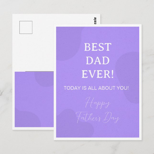 Postale Meilleur Papa du Monde - Simple carte de Fête des  (Devant / Derrière)