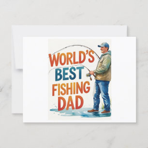 Postale Meilleure carte d'aquarelle papa de pêche au monde