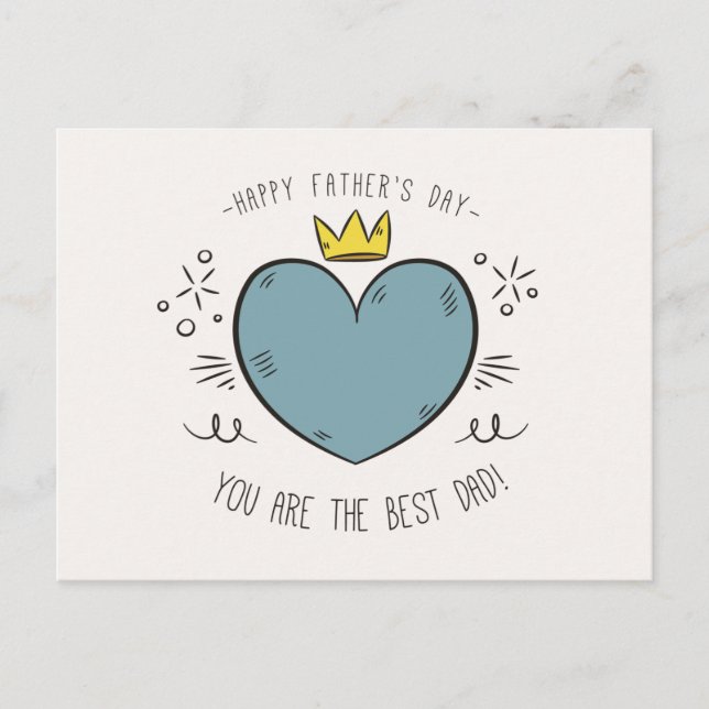 Postale Meilleure Fête des pères papa heureux | Carte post (Devant)