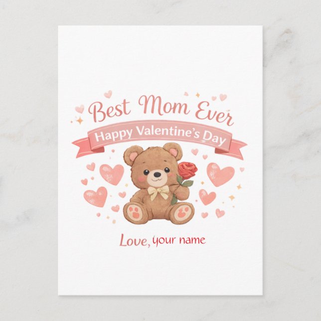 Postale Meilleure Maman Carte de la Saint-Valentin en form (Devant)