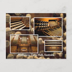 Postale Melbourne Town Hall montage d'orgue de tuyau carte