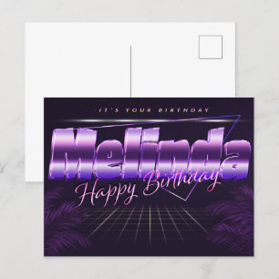 Postale Melinda Nom Prénom lila Carte Anniversaire