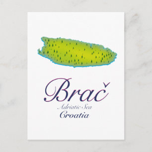 Postale Mer Adriatique de Brač, Croatie carte