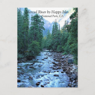 Postale Merced River par Happy Isles, Yosemite, CA Carte p
