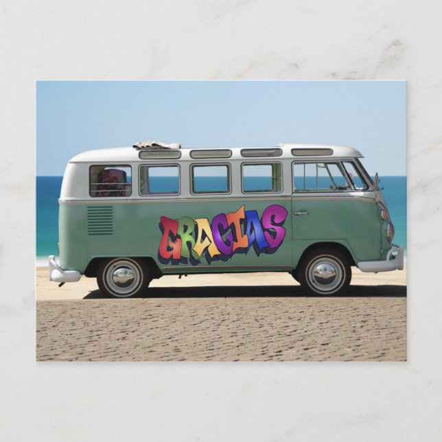 Postale Merci avec un Graffiti Gracias sur une carte posta (Devant)