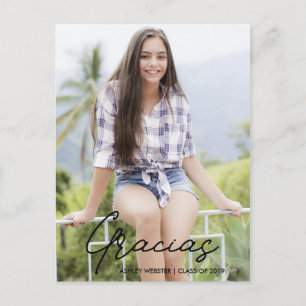 Postale Merci   Carte de remerciement de fin d'études avec