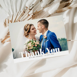 Postale MERCI, carte de remerciements de mariage de texte 