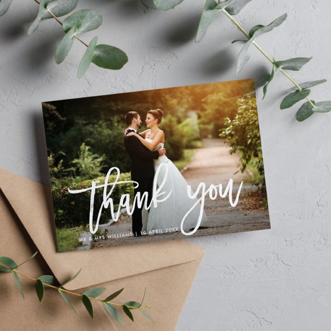 Postale MERCI | carte de remerciements mariage de texte de (Créateur téléchargé)