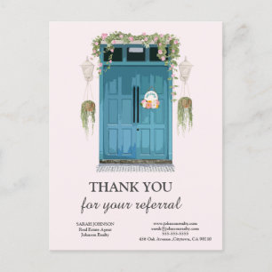 Postale Merci pour la carte de visite immobilière de recom